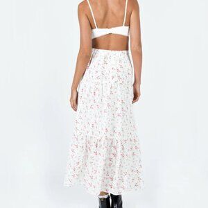 (New without tags) Princess Polly Athena maxi skirt white/pink floral